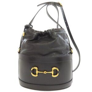 Gucci 602118 Horsebit Bucket Bag Tote Leather Women's